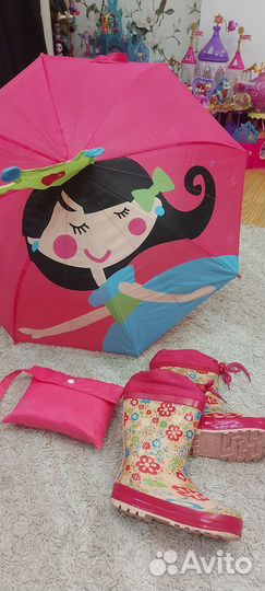 Дождевик 96-98,сапоги резиновые 26,зонт