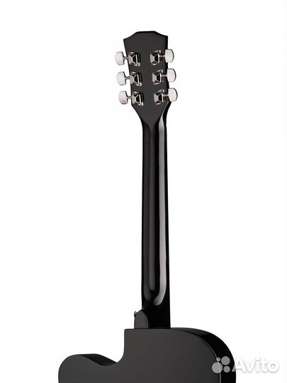Акустическая гитара, с вырезом, черная, Foix