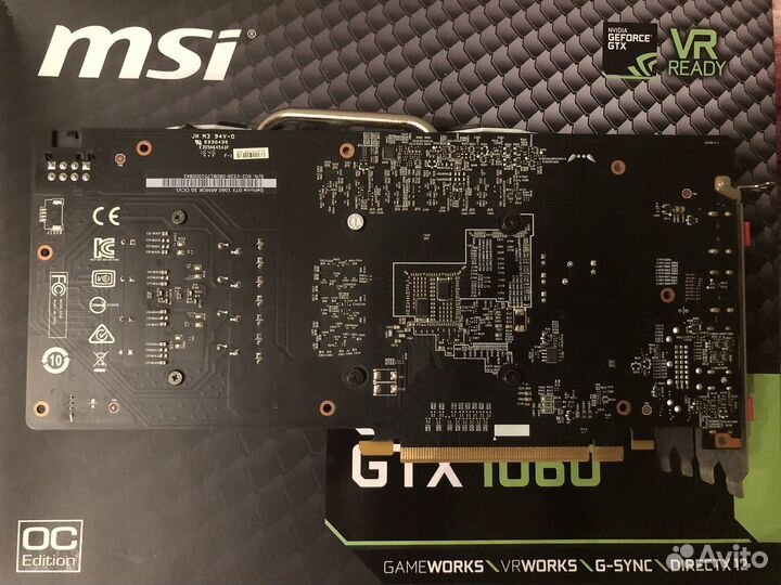 Видеокарта MSI GTX 1060 3GB armor OCV1