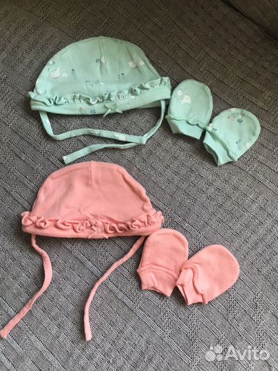 Комплект чепчик и рукавички
