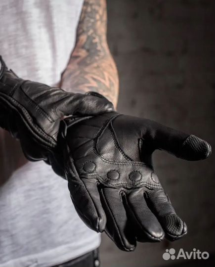 Мотоперчатки кожаные сенсорные новые