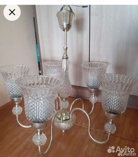 Хрустальная люстра СССР винтажная