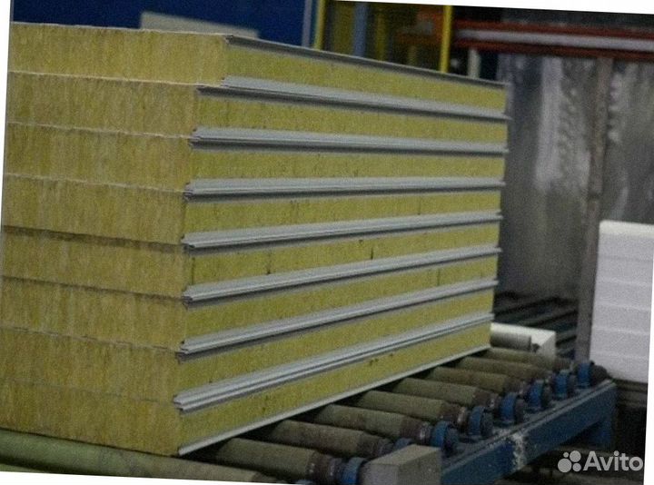 Сэндвич панели стеновые из минерал. ваты от 200 м2