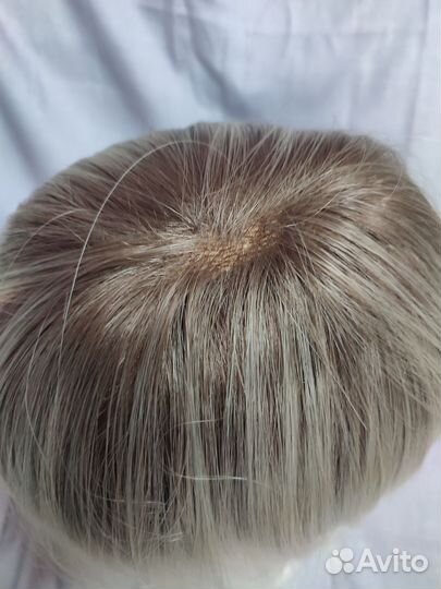 Парик из натуральных волос с имитацией кожи головы