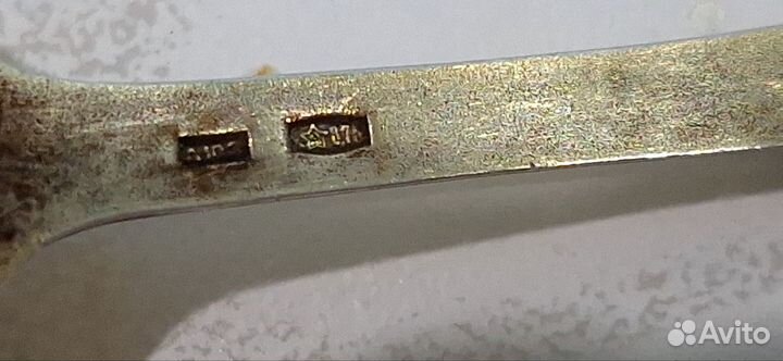 Чайные серебряные ложки СССР золочение 975 проба