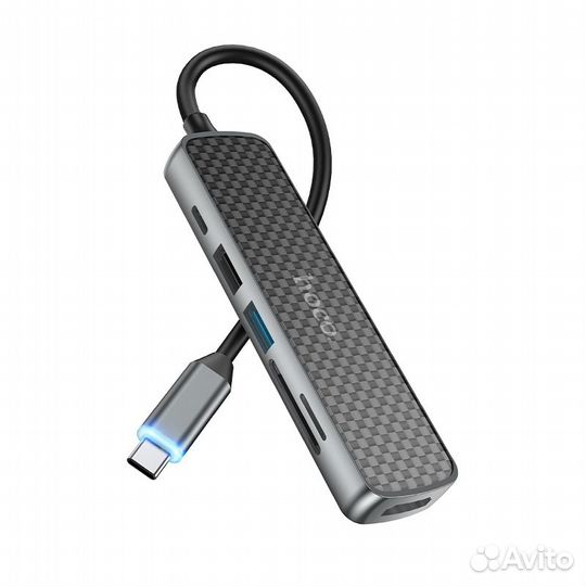 USB Хаб Type-C 6в1 на MacBook hoco HB24