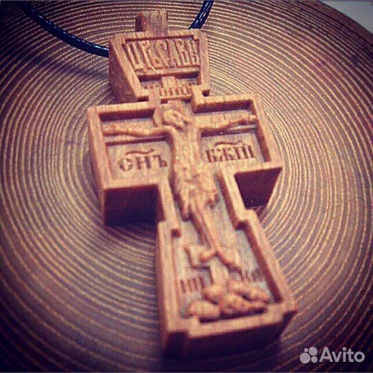 Крест нательный православный из бука