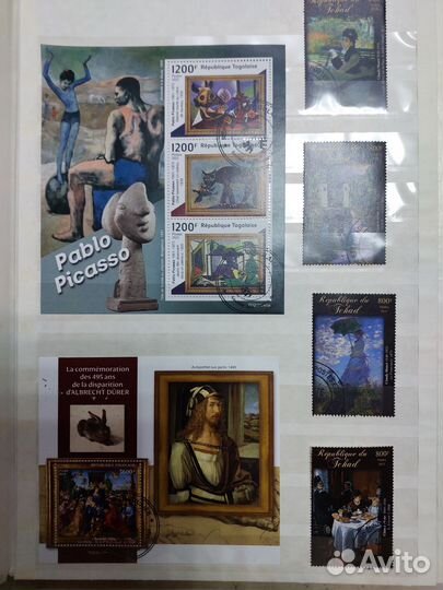 Комплект марок, блоков живопись к.10