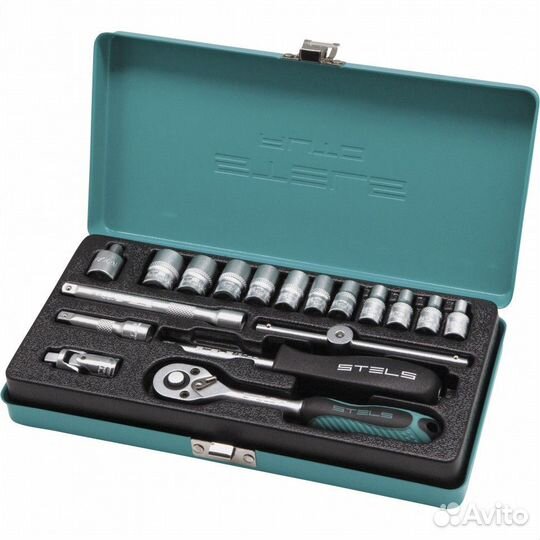 Набор торцевых головок с трещоткой, 1/4, 18 предме