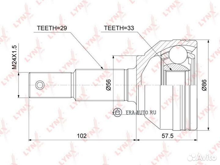 Lynxauto CO3853 ШРУС внешний перед прав/лев