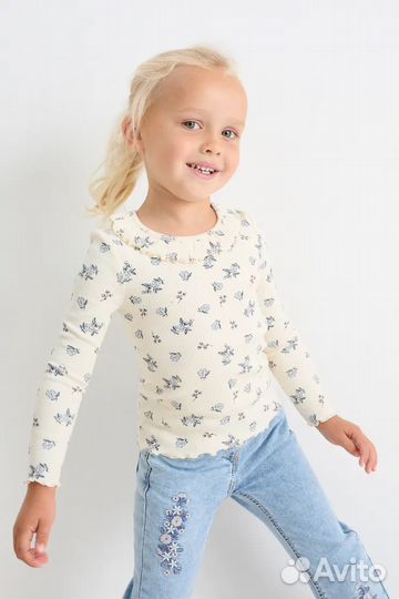 Лонгслив для девочки C&A.Набор 3 штуки 134