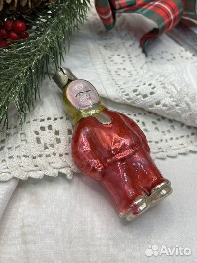 Елочная игрушка мальчик В шарфе СССР (сзр)