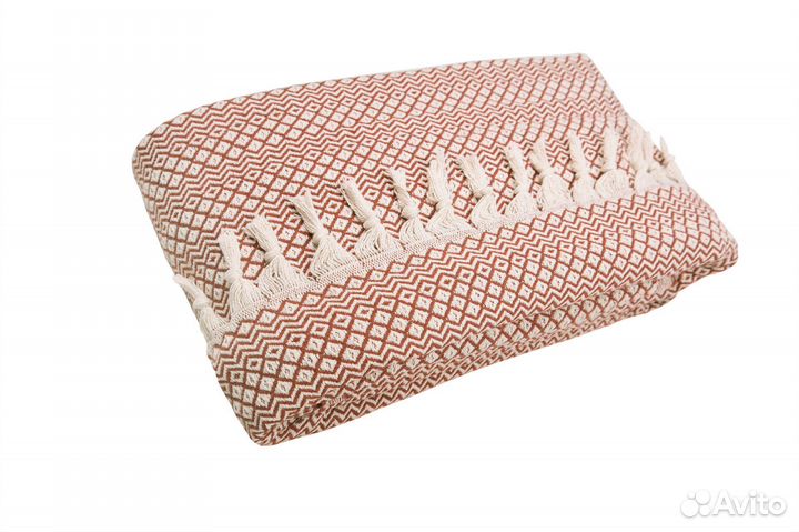 Плед-покрывало с бахромой хлопковый Venera 145х200