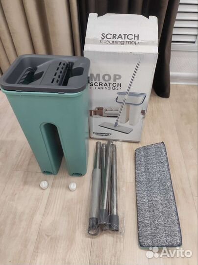 Швабра с отжимом и ведром 6 л новая