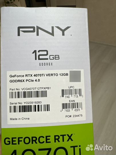 Видеокарта rtx 4070ti pny