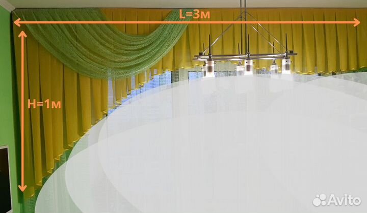 Штора-ламбрекен и карниз