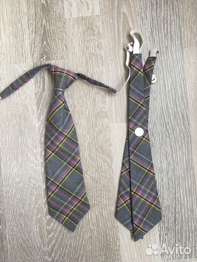 Галстуки школьные детские серые