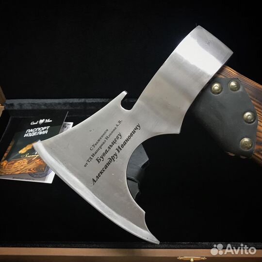 Топор ручной работы №5 (Ясень, натуральная кожа)