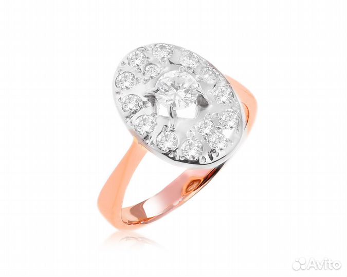 Золотое кольцо с бриллиантами 0.71ct СССР