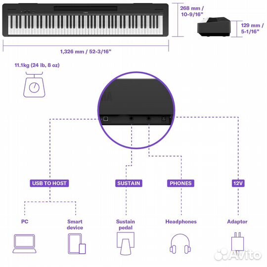 Профессиональное пианино Yamaha P-143B