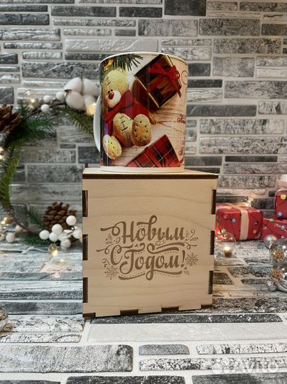 Кружка + коробка из Фанеры (4мм)