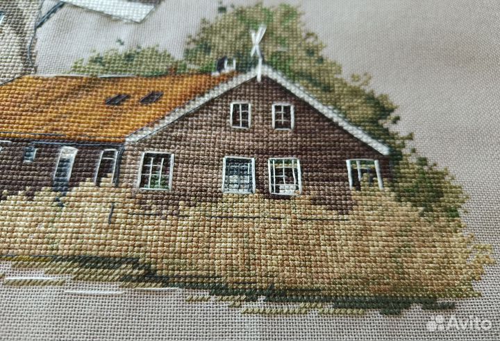 Картина вышитая крестом, ручная работа
