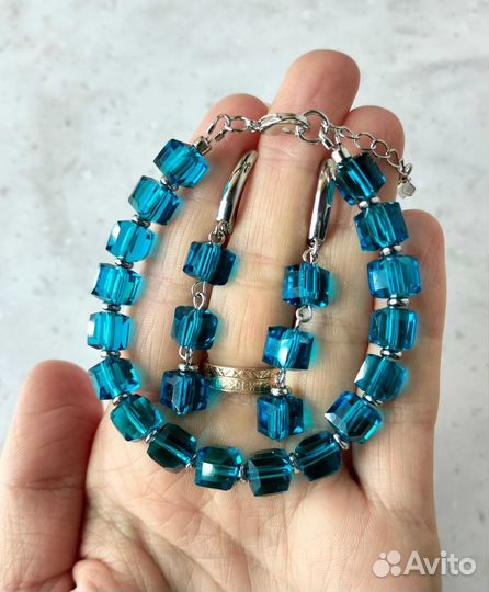 Комплект браслет и серьги