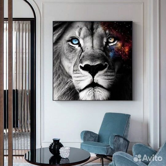 Картина маслом Синий и жёлтый