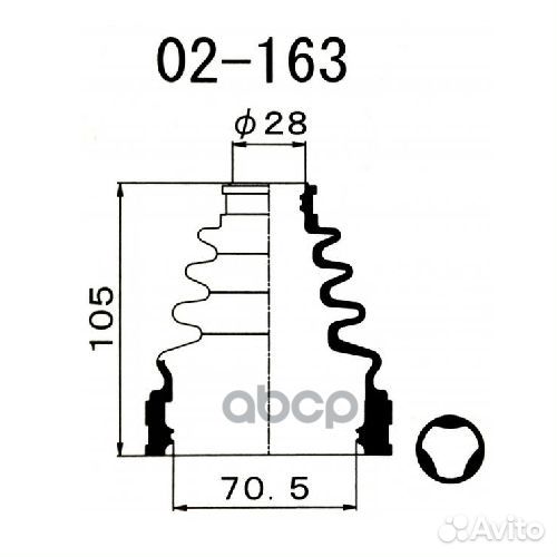 Пыльник ШРУСа внутреннего;/28*70,5*105/ Toyota