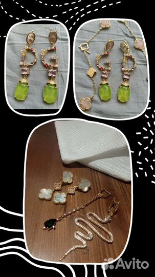 Серьги авторская ювелирная бижутерия