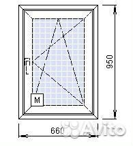 Пластиковое окно 660*950мм