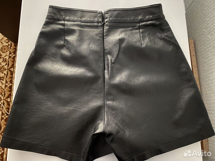 Юбка-шорты кожаная, размер 46-48