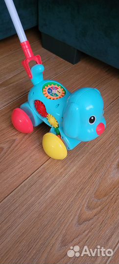 Каталка с ручкой собачка