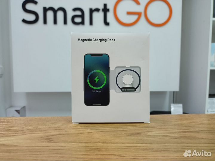 Беспроводная док станция 2в1 15W (Белый)