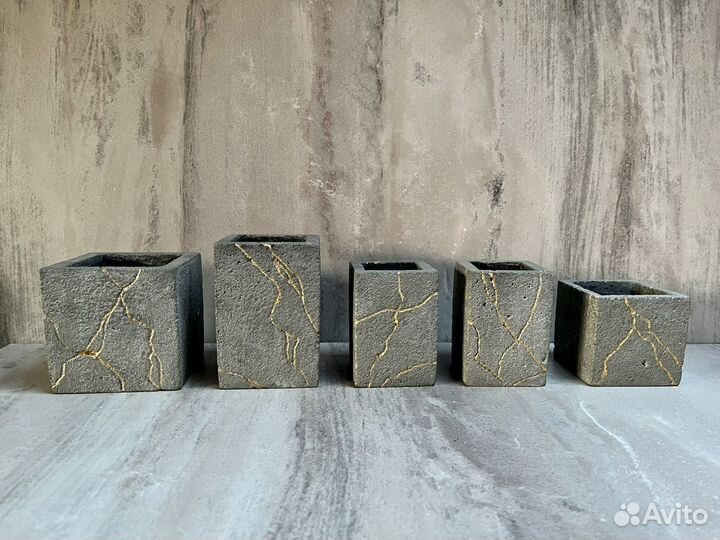 Бетонные кашпо, вазоны