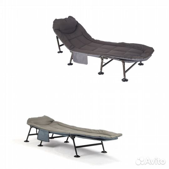 Раскладушка шезлонг для рыбалки и отдыха, 6 ног