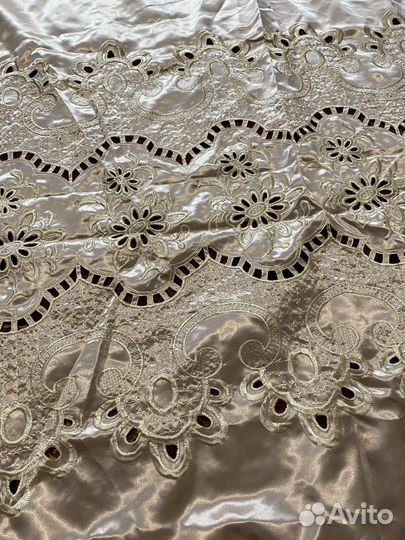 Шторы атласные кофейные