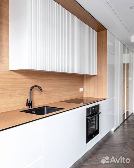 Кухня на заказ Фасады эмаль с 3D фрезеровкой