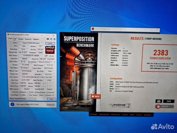Видеокарта Sapphire AMD Radeon RX 550 pulse OC 204