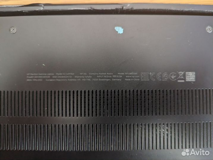 Игровой ноутбук HP Gaming Pavilion - 15-cx0113ur