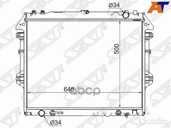 Радиатор Toyota Fortuner 04-15 TY0014 Sat