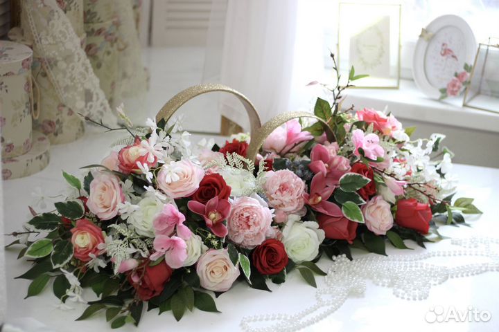 Свадебные украшения из цветов для машины