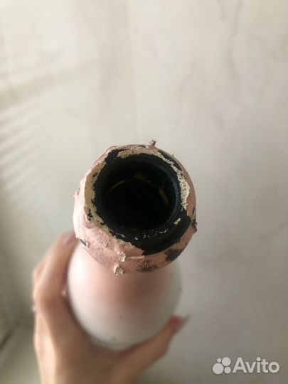 Бутылка розово-белая для декора