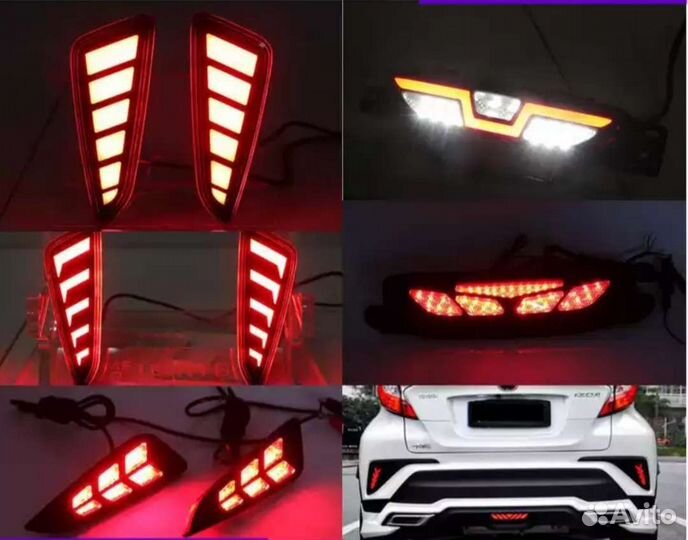 Toyota chr стоп сигнал led в задний бампер