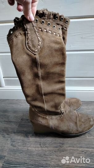 Сапоги женские замшевые 39