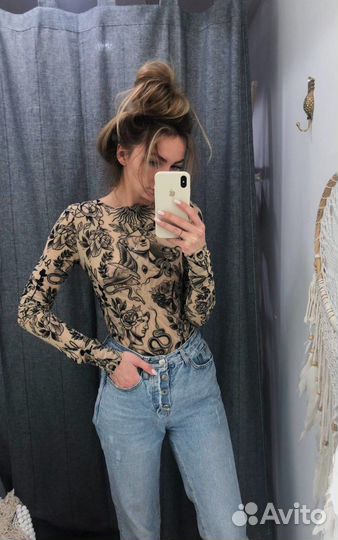 Боди из тату сетки