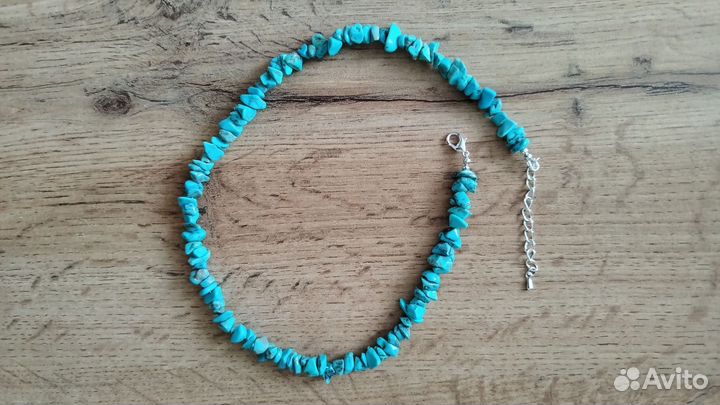Колье чокер из натурального камня турквенит