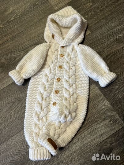 Комбинезон вязаный детск новый ручная работа56-68