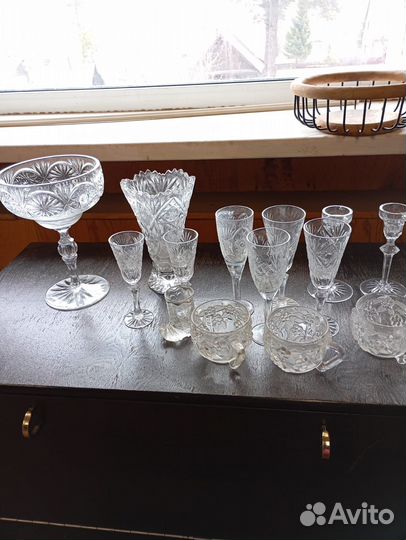 Хрусталь,вазы рюмки подсвечники