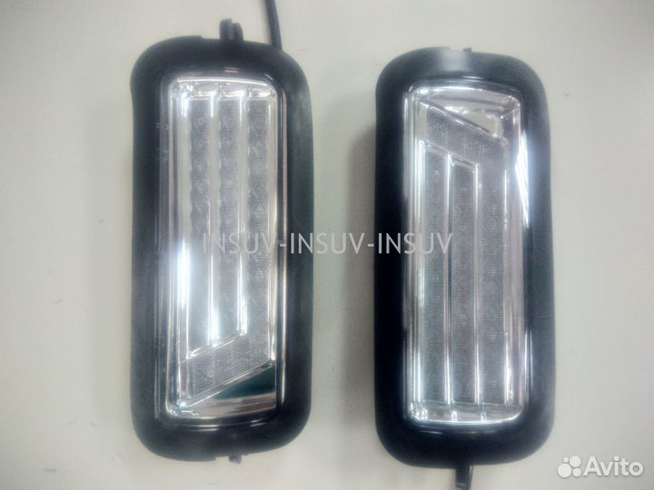 Светодиодные LED надфарники Нива dlaa (хром, миг)